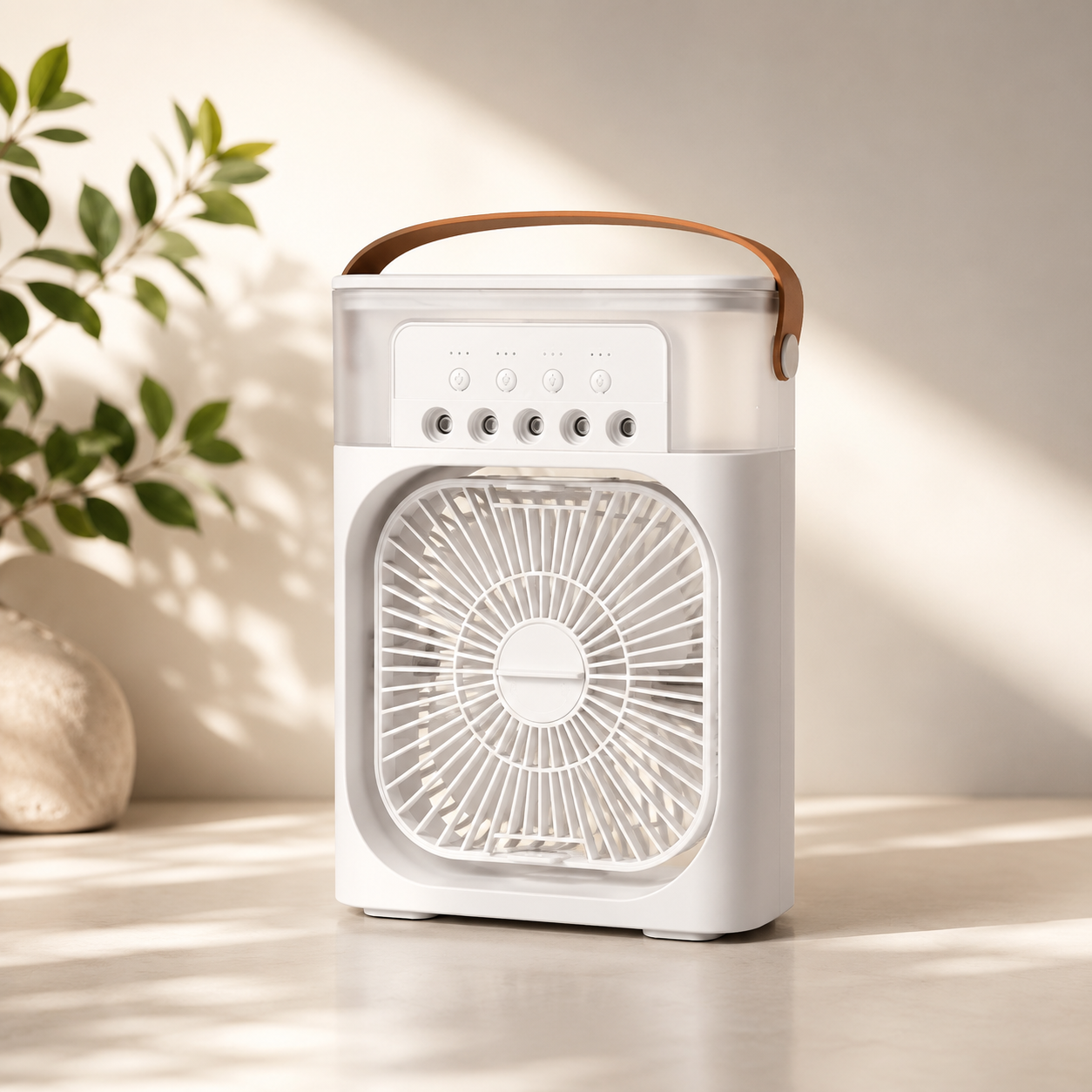 کولر آبی رومیزی Air Cooler Fan سه سرعته با رطوبت‌ساز و LED اورجینال سایز بزرگ