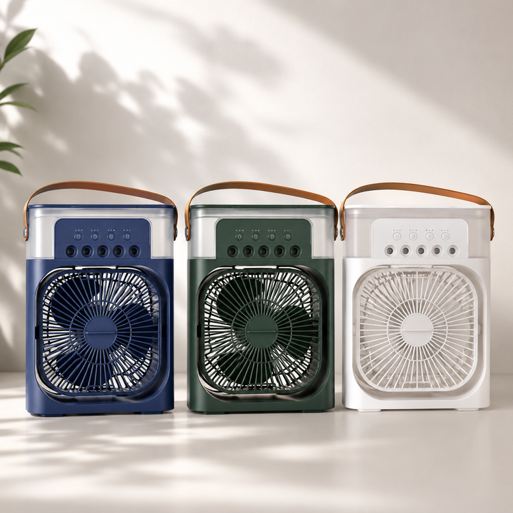 کولر آبی رومیزی Air Cooler Fan سه سرعته با رطوبتساز و LED اورجینال سایز بزرگ