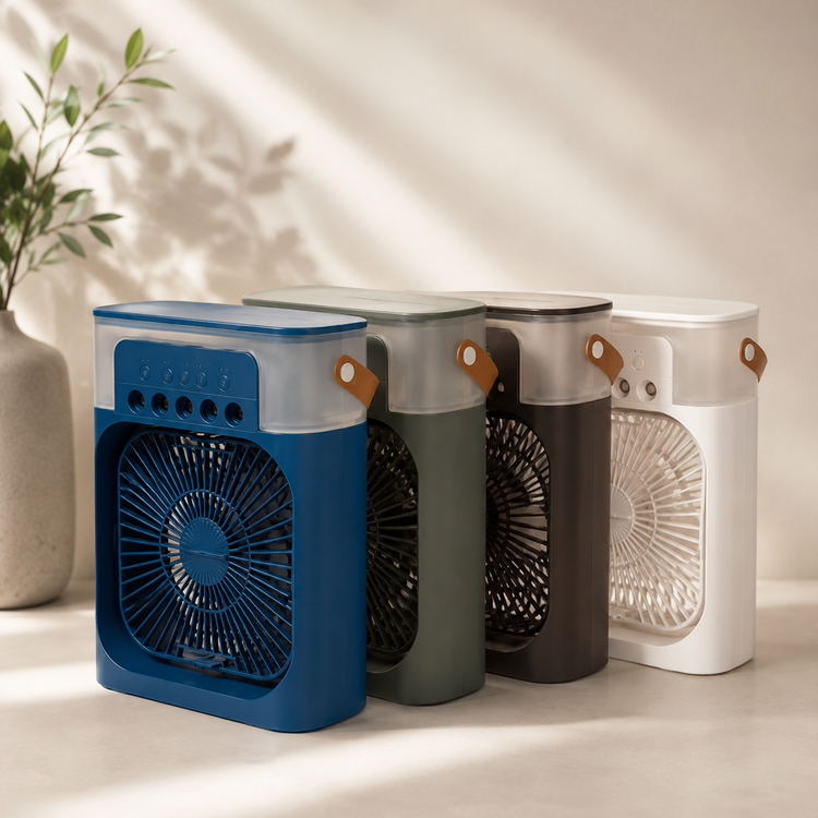 کولر آبی رومیزی Air Cooler Fan سه سرعته با رطوبتساز و LED اورجینال سایز بزرگ